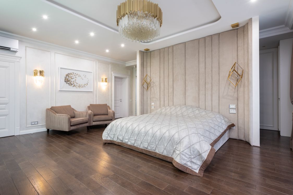 Luxurious upholstered panel accent wall